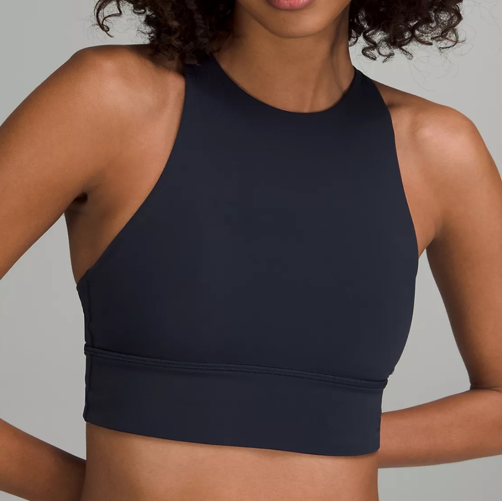 NWT LULULEMON ENERGY SPORTS BRA BLACK HIGH NECK SIZE 8